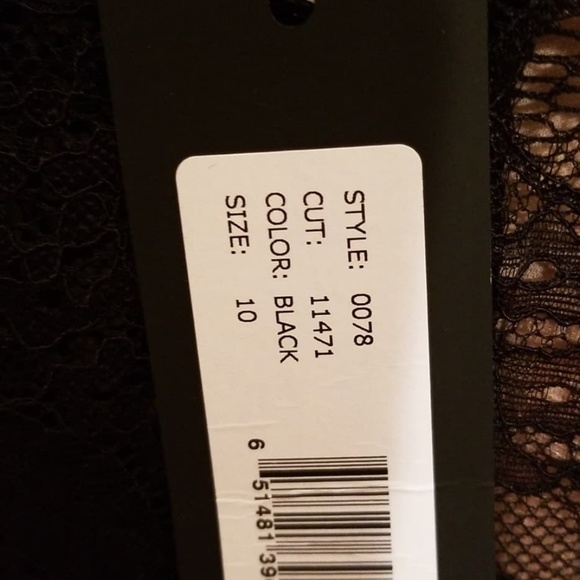 Bebe black Lace Tulle mini dress sz 10 3/4 sleeve - Picture 5 of 5